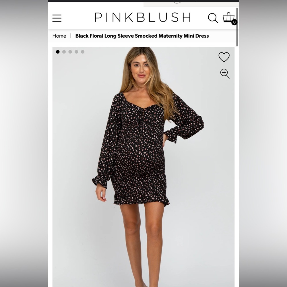 Pink blush maternity Smocked mini